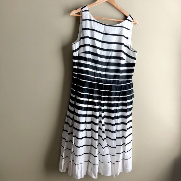Talbots Black and White A Line Dress